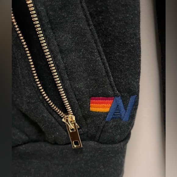 AVIATOR NATION Women’s Dark Grey Hoodie with Smily Face - Size X-Small - Picture 11 of 12